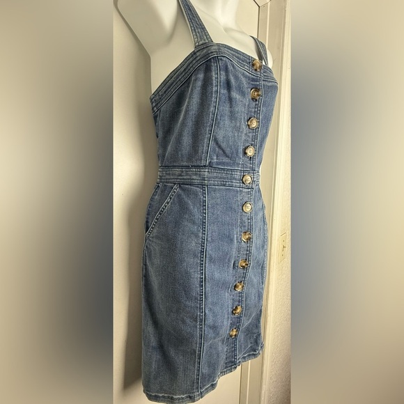 Express Women's Blue Denim Dress - Picture 3 of 6